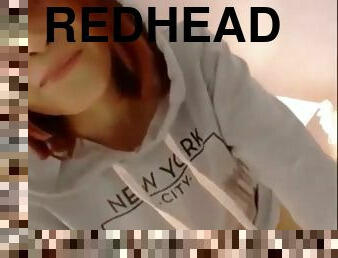 Cute redhead teasing