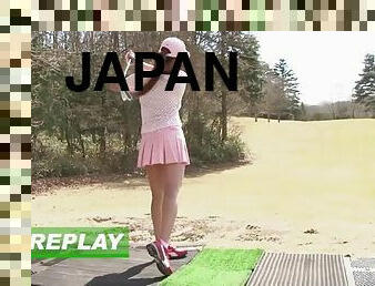 Japanese teen pays for her golf classes by sucking cock