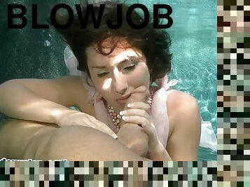 Underwater amazing blowjob