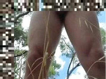 Aussie Lad Strokes, Moans & Cums Hard Outside