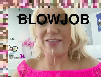 Dream blonde girl kenzie taylor takes huge cock in her mouth and ass like a pro