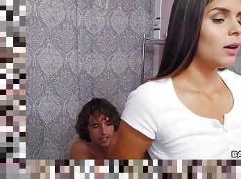 Katya rodriguez gets pussy licked in the middle of the bathroom