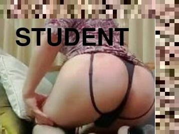 student in lingerie at school / anal in school classroom / student big ass