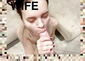Nasty wife giving a nice blowjob to her hubby