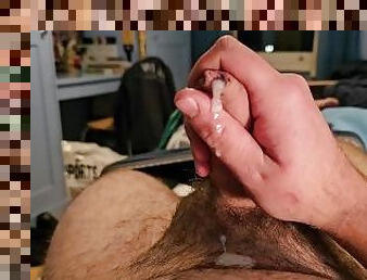 Quick wank before bed  big load