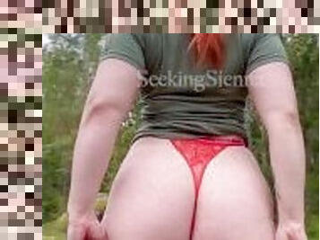 Army Girl with BIG ASS and Red Hair SHOWING OFF