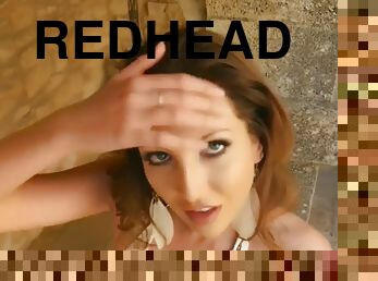 Cara steel gorgeous redhead strips