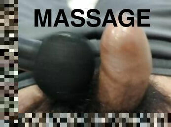 Hot guy uses Massage Gun on cock to make him cum HARD!!!!