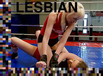 Lesbian wrestling and naughty sex