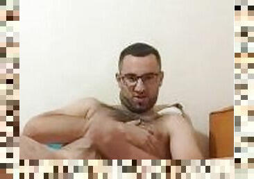 Horny Nerdy Jewish Guy Jerk off His Big Cock # SUPPORT ISRAEL