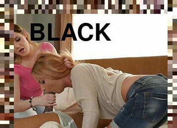 Dashing girls share the big black dick in unbelievable modes