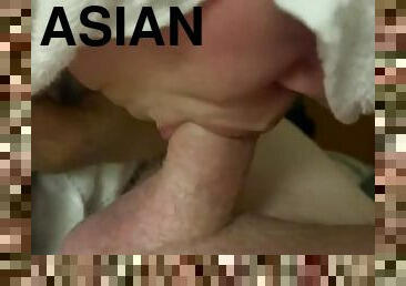 White Daddy fucks Asian MOMMY and fills her mouth with that white creamy liquid ????
