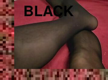 Evening in black nylons