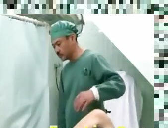 Doctors gangbang fuck patient in operating room