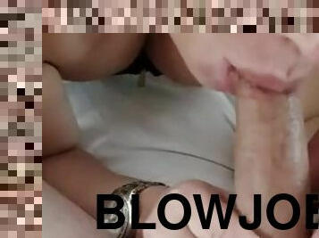 Blowjob from busty amateur brit granny