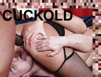 Sexy Gabriella Daniels Kisses Her Cuckold After Feeding Him BBC Cum
