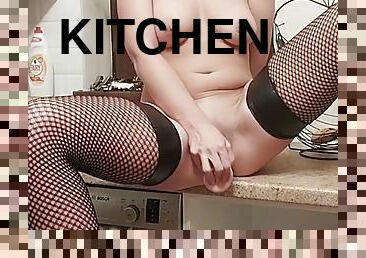 I put a dildo in my pussy in the kitchen