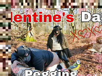 Valentine&#039;s Day Pegging in the Woods Surprise Woodland Public Femdom FLR Bondage BDSM FULL VIDEO Strapon Strap On 