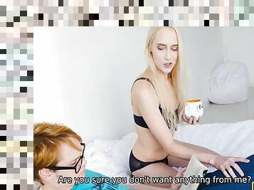 SISPORN. Blonde shows her stepbrother charms by asking him for hot sex