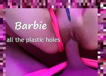 Ken fucks Barbie in ALL holes and cums 2 times!