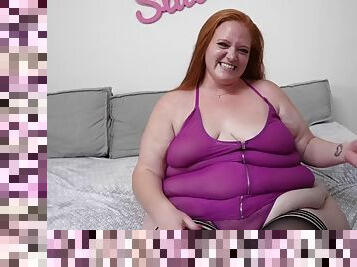 Deepthroating BBW redhead pussyfucked after amateur casting