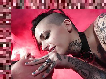 Kinky Tattooed Lesbians Lily Lane And Leigh Raven Play Out An Erotic Power Exchange - fetish scene