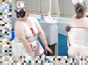 Horny Big Ass SSBBW Blonde Milf Nurse Fucking Black Cock,  Pussy Eating, Big Wet Juicy Pussy