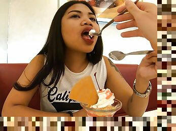 Big ass amateur Thai teen fucked by her boyfriend after having ice cream