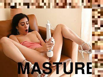 Curvy young Latina tries masturbating in sensual cam scenes