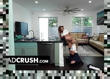 Perv Step Dad Caught Two Naughty Teens Macy Meadows & Krissy Knight Eating Their Pussies P1
