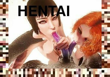 anal-sex, blasen, beule-schuss, 3etwas, hentai, 3d, wilde