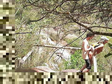 Public Sex In Waterfall In Brasil. Nature Makes Her Horny!