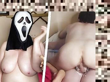 Curvy Ghostface Wife Gets Ass Eaten and Deep Hard Anal Till She Cums!