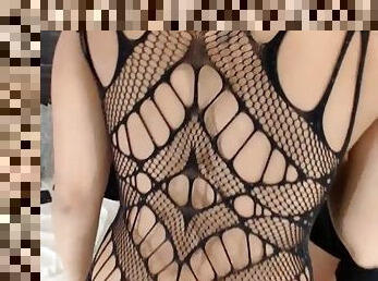 I love a girl in a full fishnet suit