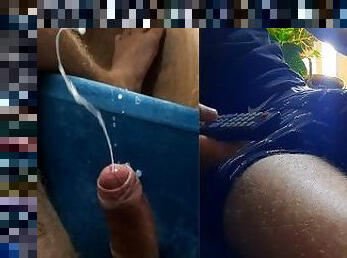 paroasa, masturbare-masturbation, jet-de-sperma, picioare, sperma, sperma-sperm, masiv, solo, pula