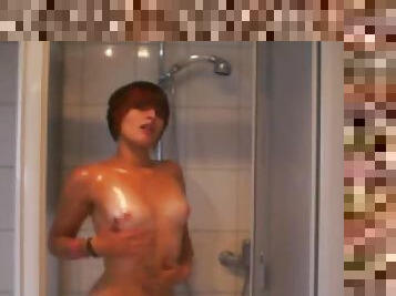 Webcam teen all wet in shower