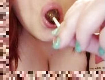 Teasingly sucking my lollipop