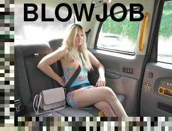 Taxi ride turns intimate for this curious blonde