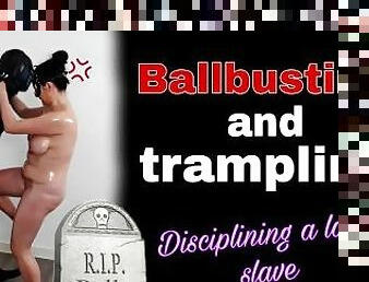 Femdom FLR Ballbusting CBT Trampling Discipline Oil Oiled Massage Male Slave Dominatrix Milf Stepmom