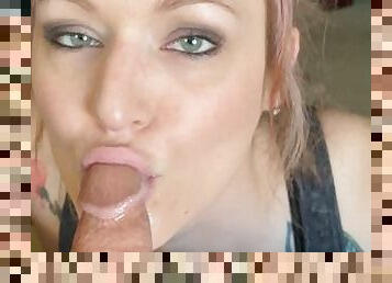 Housewife Takes a Mouth Full of Cum After Sensual Blowjob