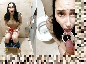 Why step son in public toilet with step mom? ?? Stepmommy get risky cum in coffee ??????