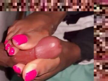 The first time she got nasty FootJob