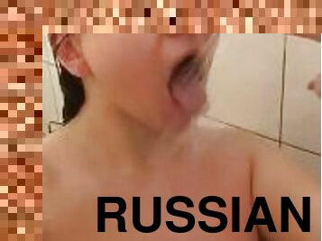 Russian beauty decided to take a shower again