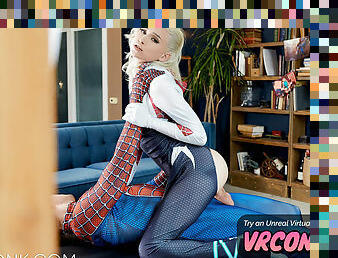 VR Conk Spider-Gwen XXX Parody - Hot Kiara Cole As Gwen Stacy cosplay VR Porn