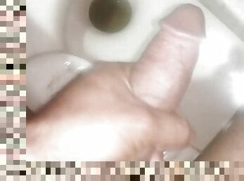 Pissing squirt boy in bathroom handjob Pakistani desi big cock 