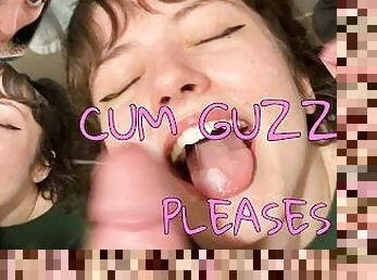 POV tiny teen deepthroats slurps cum and gets huge facial