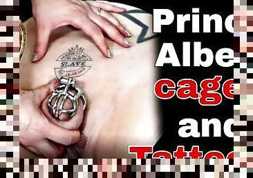 Rigid Chastity Cage PA Piercing Demo with New Slave Tattoo Femdom FLR BDSM Dominatrix Milf Stepmom