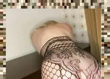 Dance with me! Natural milf in fishnet bodysuit wants to play with your dick… let me see you