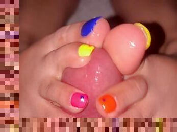 latina teen rainbow toes footjob and Toejob Latinamala onlyfans