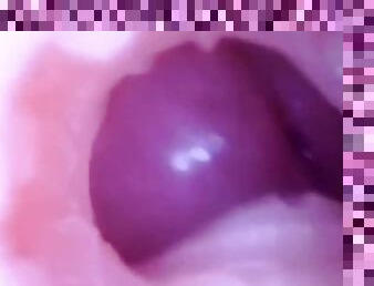 CAMERA INSIDE PUSSY GETTING  STROKED & FILLED WITH CUM !!! INTERNAL CAMERA